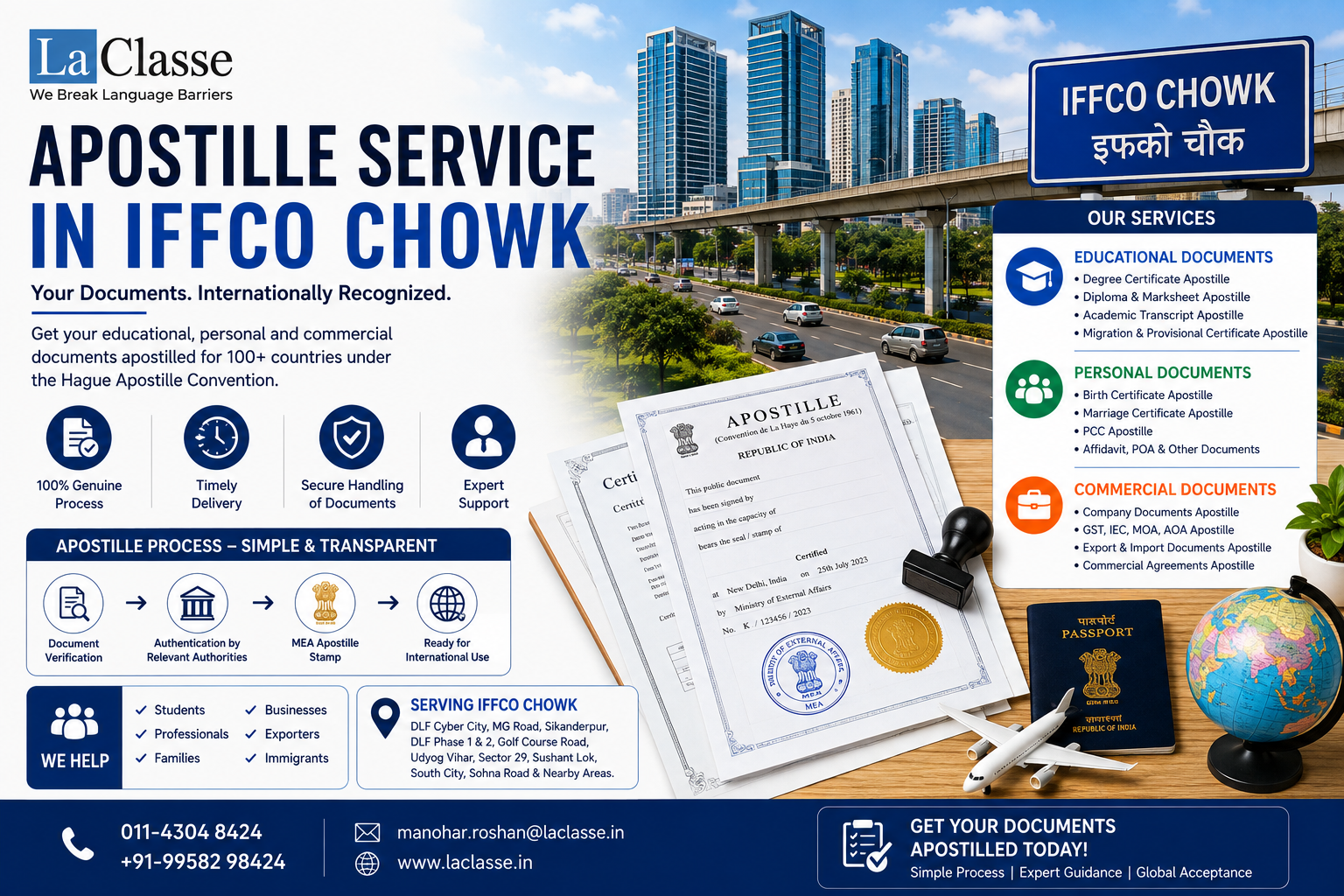 Trusted Apostille Service in IFFCO Chowk for Study, Work, Business & Immigration